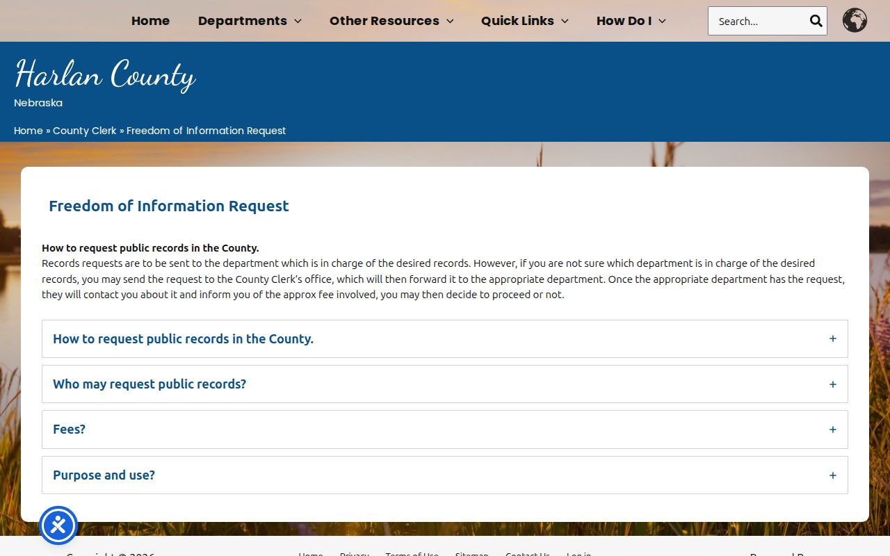 Harlan County warrant records public records request source