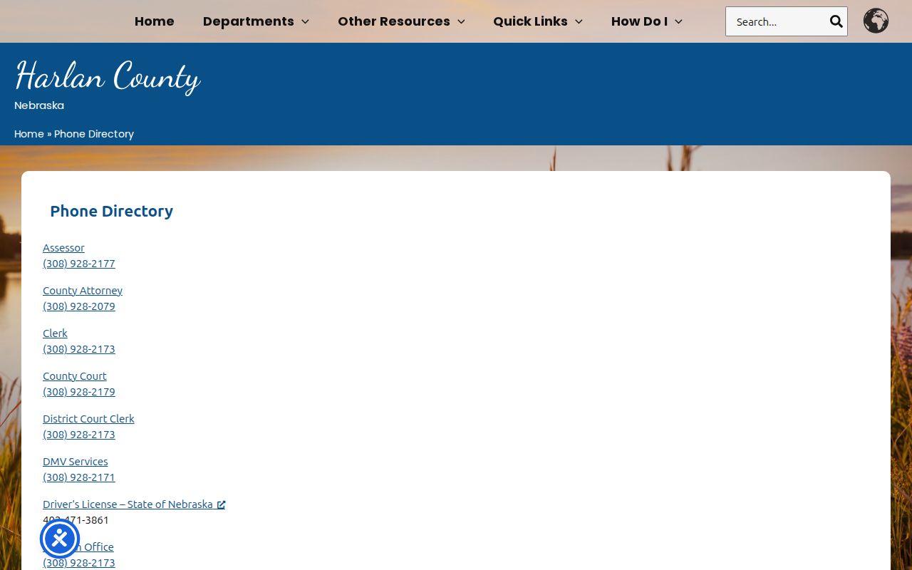Stamford warrant records Harlan County official phone directory