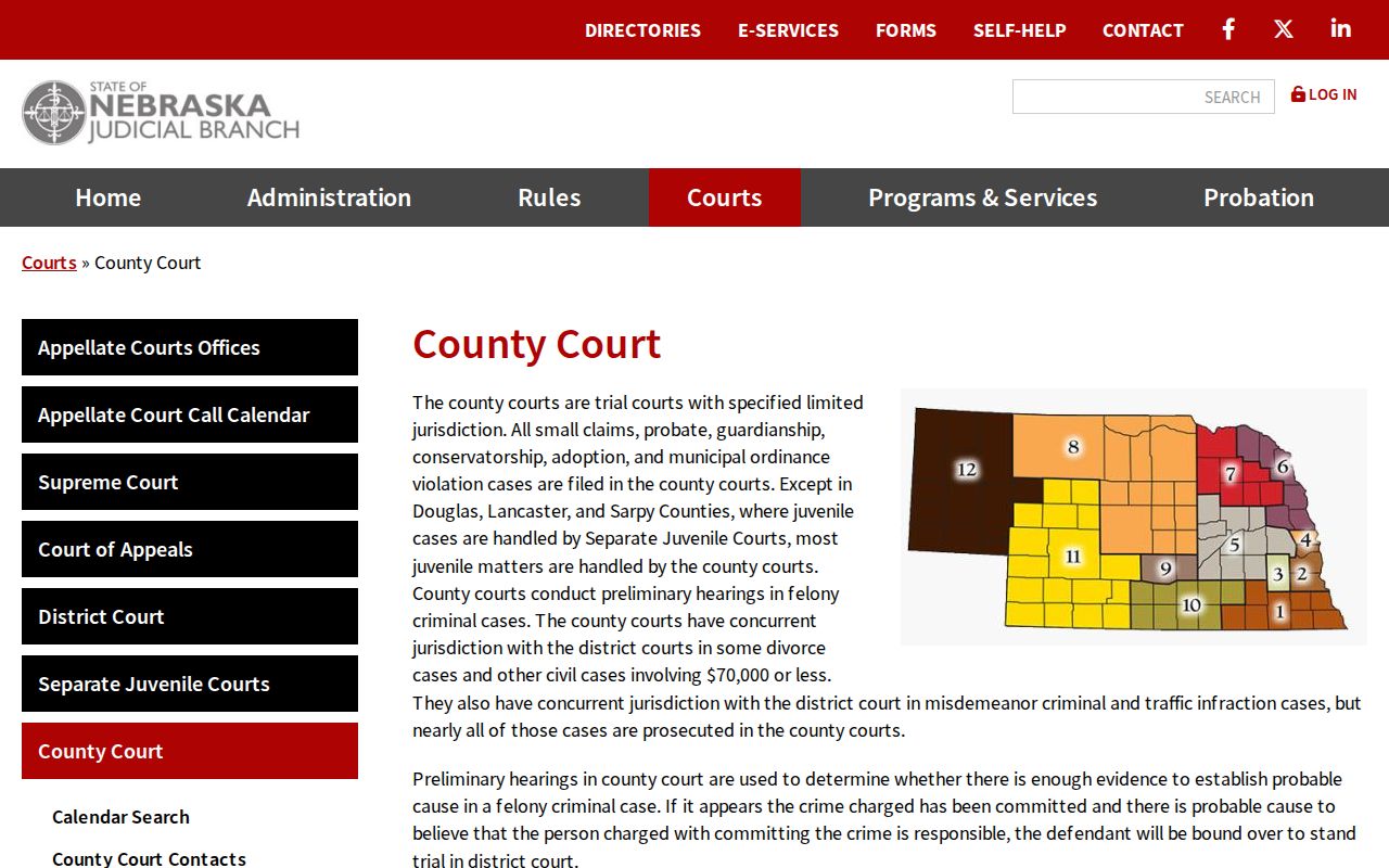 Harlan County warrant records Nebraska court hierarchy