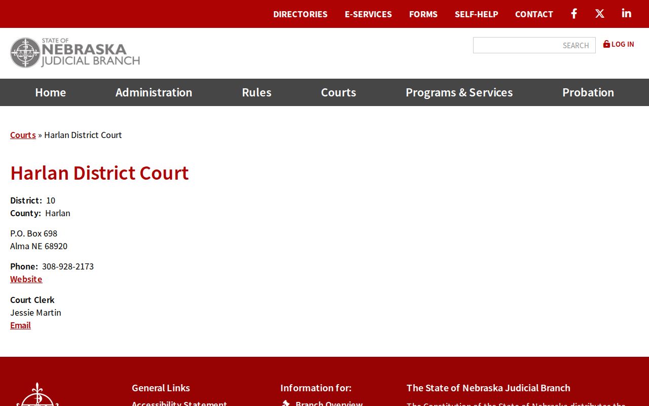 Harlan County arrest warrants District Court contact source