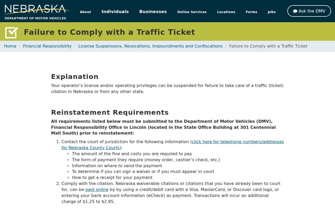 Harlan County traffic warrant court citation compliance source