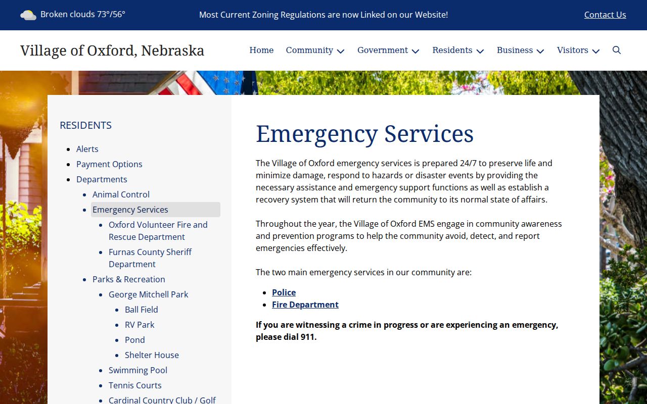 Harlan County municipal court warrant Oxford emergency services source