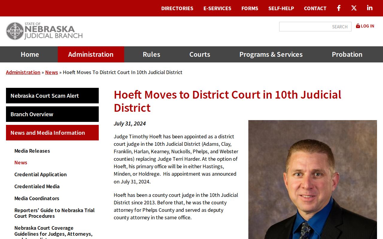 Harlan County warrant records District 10 court transition notice