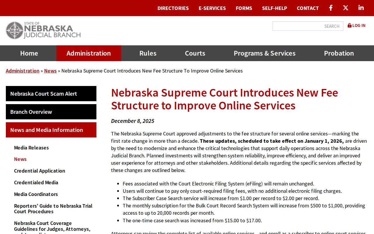 Harlan County active warrants dated Nebraska online search fee notice