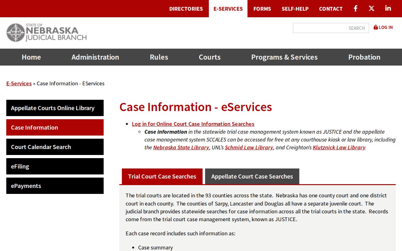 Harlan County warrant records statewide Nebraska JUSTICE service